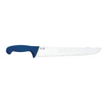 Couteau à saumon/jambon alvéolé Ecoline manche bleu. - JERO